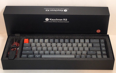 Keychron K6 Wireless Mechanical Keyboard White Backlight Brown Switch Used