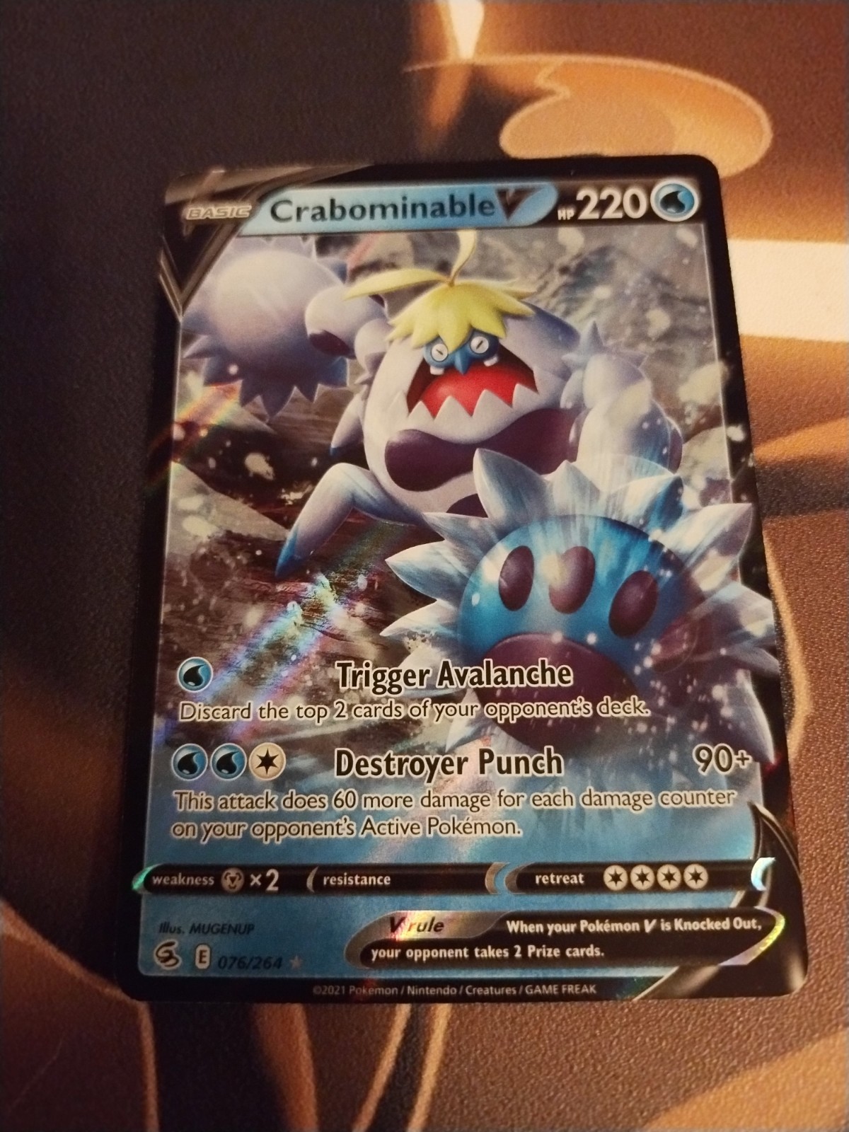 Crabominable V 076/264 Swsh08: Fusion Strike Holo-NM