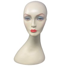 Vintage 16 1/2 Long Neck Mannequin Head Hat Wig Display Bust Women Lady Girl