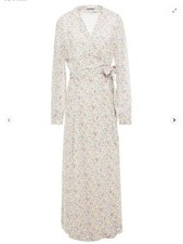 GANNI Floral Print Georgette Maxi Wrap Dress 34 US 4