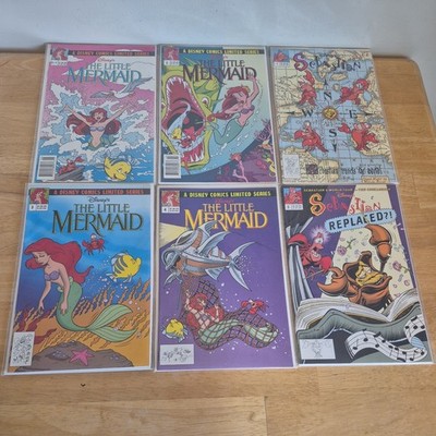 Disney's The Little Mermaid Comics #1-4 Complet Set And Sebastian Comics 1 & 2