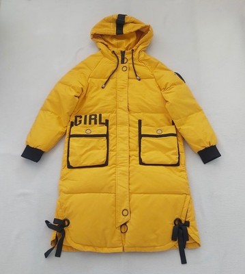 Cache Cache puffer padded coat Yellow Hood Pockets Lightweight Warm Down Size S