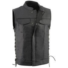 Classical Leather Vest For Men's With Side Lace Design