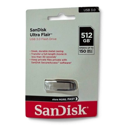 SanDisk 512GB Ultra Flair USB 3.0 Flash Drive - SDCZ73-512G-G46 - New Sealed