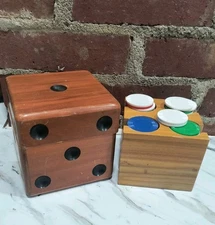 Vintage Wooden Dice Poker Chip Caddy by Trend Clocks Zeeland, Mi. 