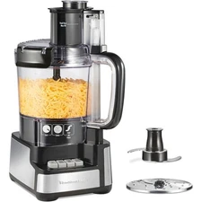Stack & Snap Food Processor and Vegetable Chopper Stainless Steel Blades 2-Speed