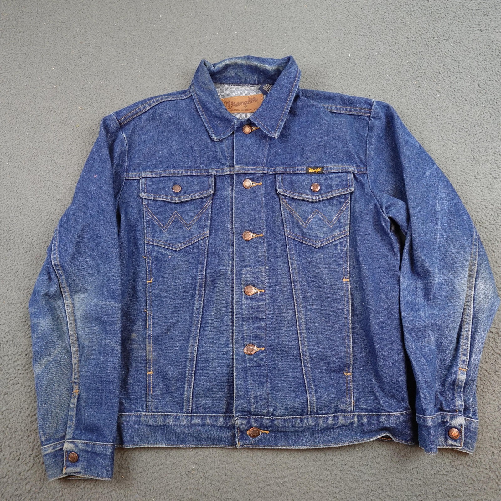Wrangler Jacket Mens Medium Blue Denim Western Button Pocket