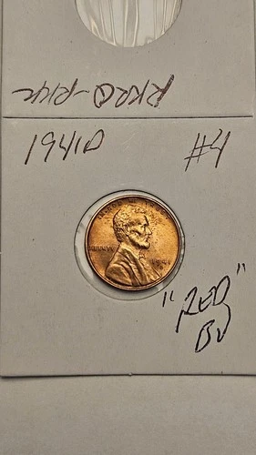 wheat penny 1941D GREAT RED BU 1941-D LINCOLN CENT LOT #4 UNC RED LUSTER