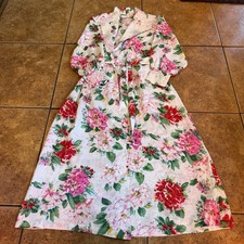 Victoria's Secret Gold Label Vintage Floral Petite Small Satin Gown Nighty Robe