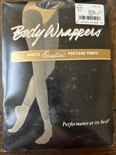 Vintage Body Wrappers Footless Black Tights Adult Small - Medium