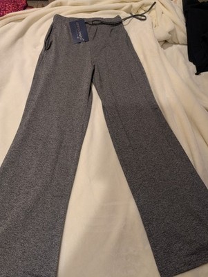 Anna Kaci Women s S Gray Solid Knit Drawstring Pajama Pants w/ Pockets