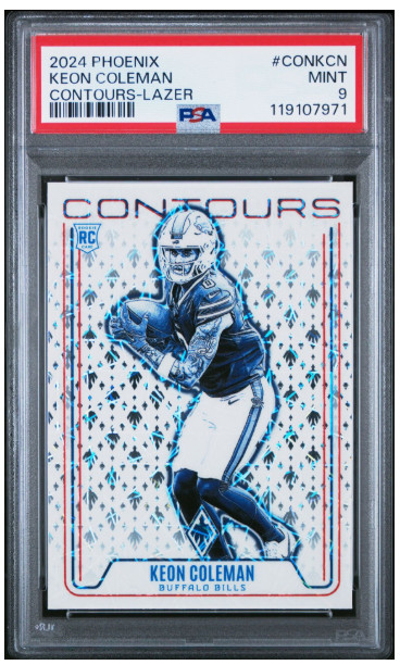 2024 Panini Phoenix - Keon Coleman - Lazer Contours #CON-KCN (RC) PSA 9