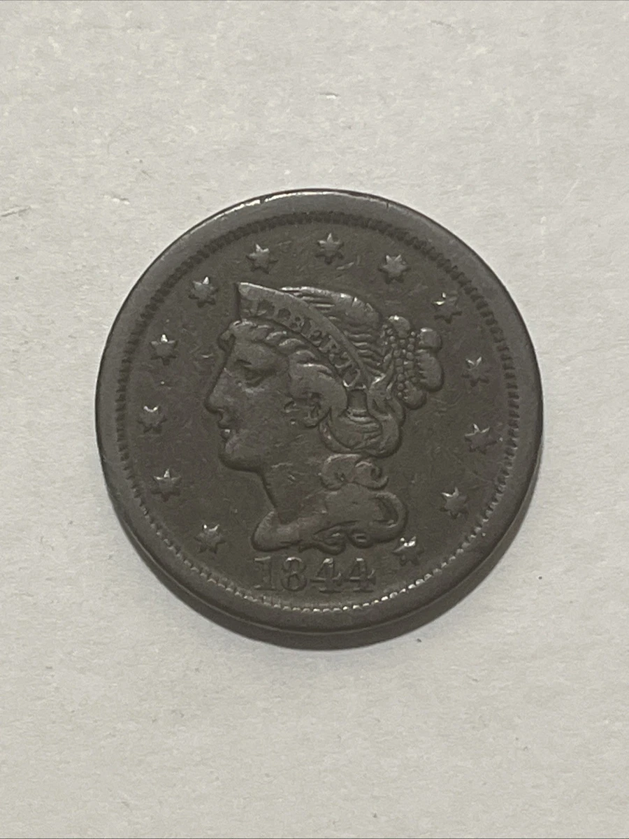 1844 Year Braided Hair Large Cents (1839-1857) for sale | eBay