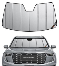 Windshield Sunshade for GMC Acadia 2024-2026, Premium Grey Leather Finish