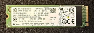 SK Hynix 512GB BC711 NVMe M.2 2280 PCIe SSD Drive HFM512GD3JX013N