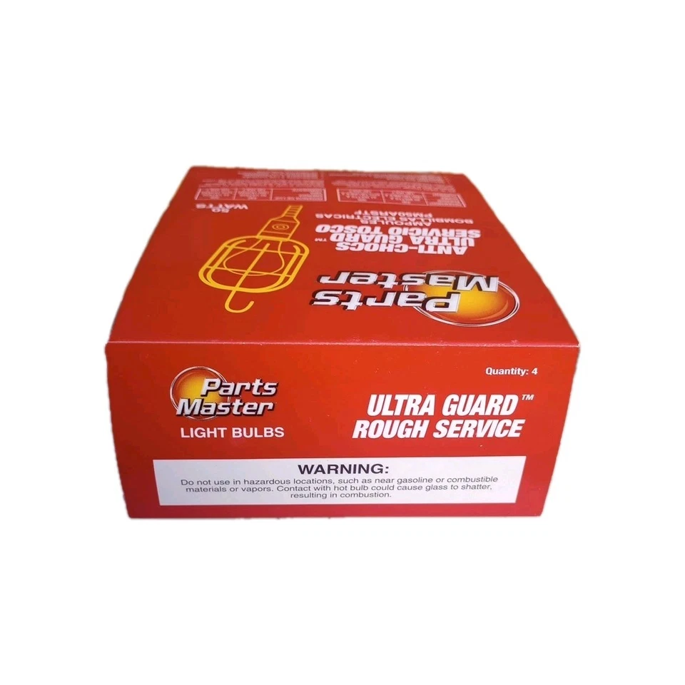 Parts Master 50 Watt Rough Service 4 Bulbs Coated Shatter Proof Ultra Frosted - Image 3 of 4