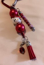 Handmade Beaded Keychain, Bookbag or Purse Clip, Jewelery