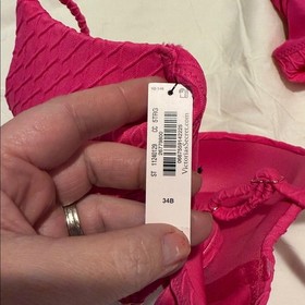 Victoria Secret Swim Mix & Match Icon Push-Up Bikini Top Forever Pink 34B NWT