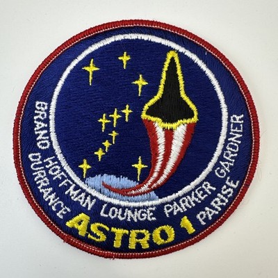 NASA Astro 1 STS-35 Space Shuttle Columbia Embroidered Patch 1990 Vtg Orig 4''