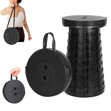 Folding Stool Portable Telescoping Seat Camping Retractable Adjustable Outdoor