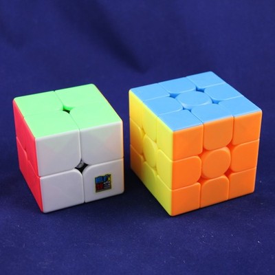 MoYu Meilong Set 2x2, 3x3 - stickerless Zauberwürfel Speedcube Magic Cube Mag...