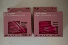 2X Lot of Player Supreme Bamboo Golf Tee Breast Cancer Awareness 2 3/4