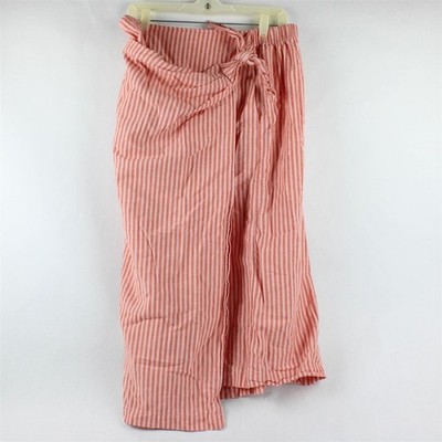 Universal Thread Korallrosa Gestreifter Wickel Midi Rock Für Damen Large
