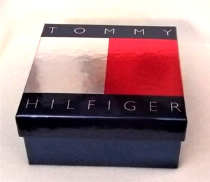 NEW VINTAGE TOMMY HILFIGER GIFT BOX KEEPSAKE TOILETRIES JEWELRY STORAGE BOX+ LID