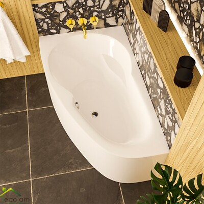 Badewanne Eckbadewanne Newa 160x95 links Acrylwanne TOP Qualität Schürze + VIEGA
