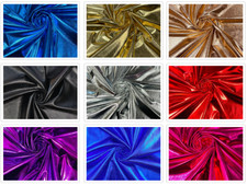 Spandex Metallic Foil Fabric - Lame Metallic Shiny Fabric 2 Way Stretch By Yard