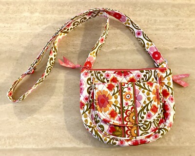 Retired Vera Bradley Lizzy Crossbody Bag Folkloric Pink Floral Purse Retro Boho