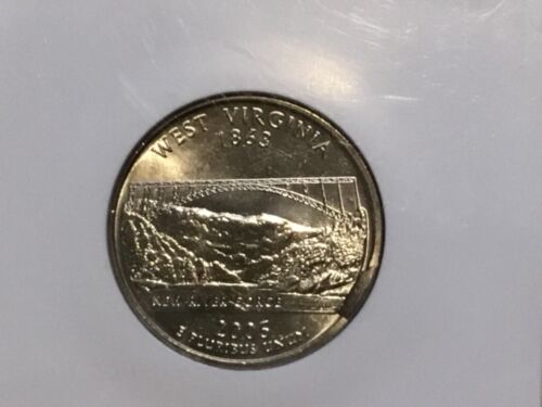 Mint Error 2005 P 25C Washington W Virginia Rev Die Break @ 4:00 NGC MS 64 - Picture 2 of 8