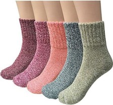 Boot Socks for Women Thick Winter Socks Knit Warm Socks Gifts for Women 5-Pack
