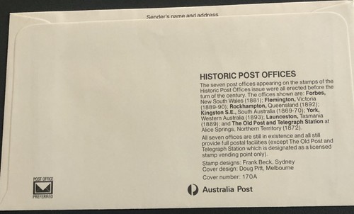 Australian FDC 1982 Historic Post Office - Picture 4 of 4