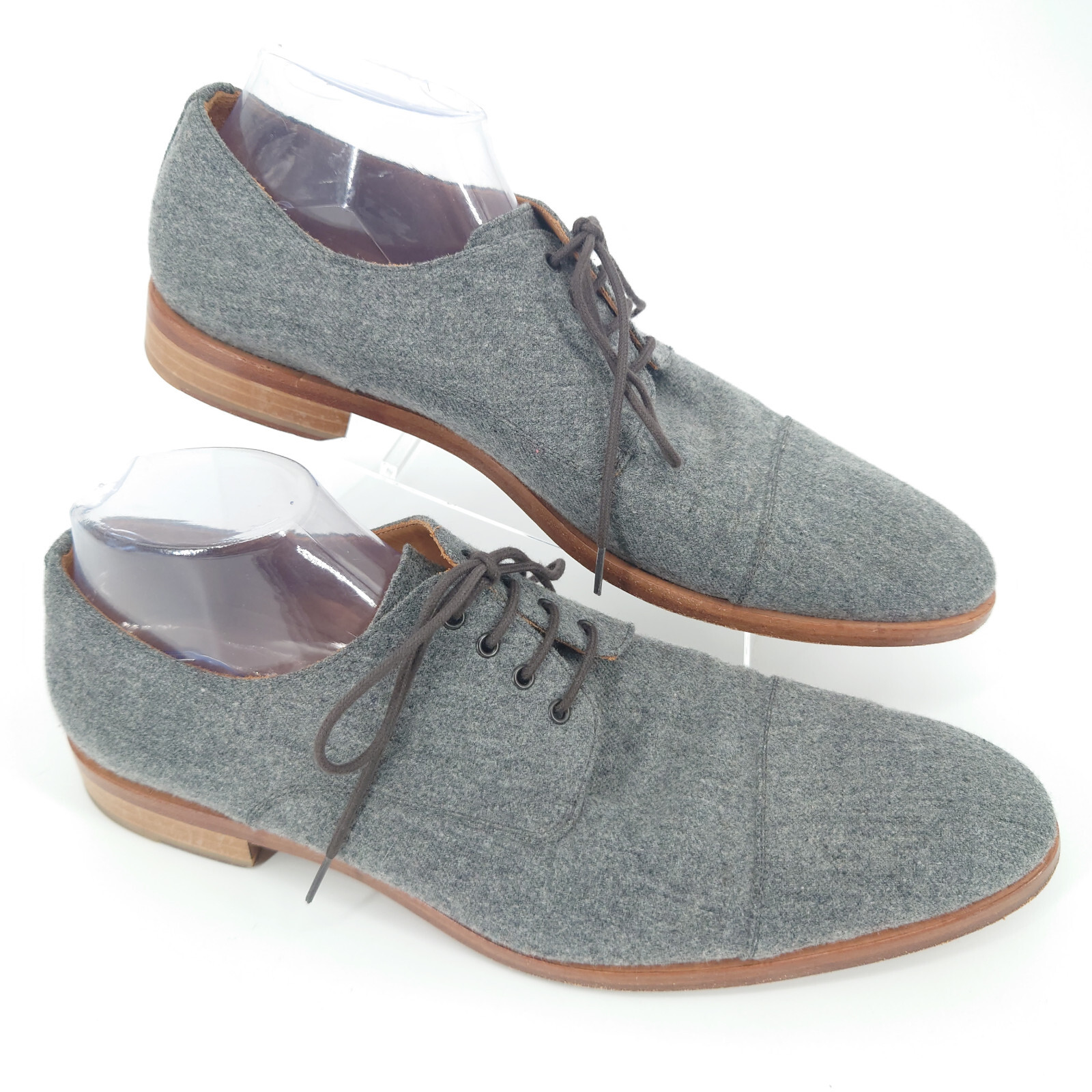 SAOLA Abito Taft Oxford Uomo 11 M EU 44 Kennedy Scarpe Grigio Lana Derby Cap Toe Stringate