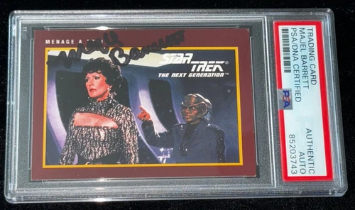 Majel Barrett Roddenberry "Lwaxana Troi" STAR TREK Signed Auto Rookie Card PSA