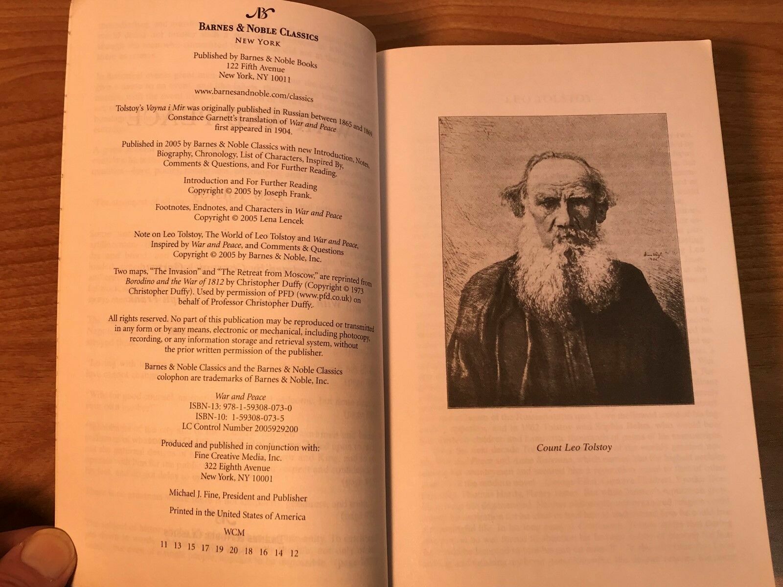 Barnes And Noble Classics War And Peace By Leo Tolstoi 2006