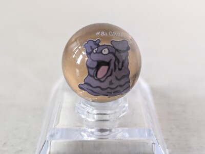 Vintage 2000 Nintendo Pokemon Glass Marble Pink Translucent #88 Grimer 