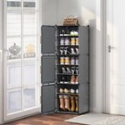 Plastic Home Shoes Rack With Door Corner Storage Shelf Organiser Box Cabinet