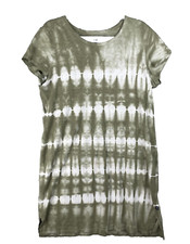 Gap Tee Shirt Dress Womens Large Short Sleeve Olive Tie Dye Beachy Coastal