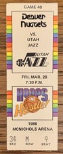 1986 HOF Karl Malone 20 Points Rookie Season Ticket Stub NBA Nuggets Utah Jazz