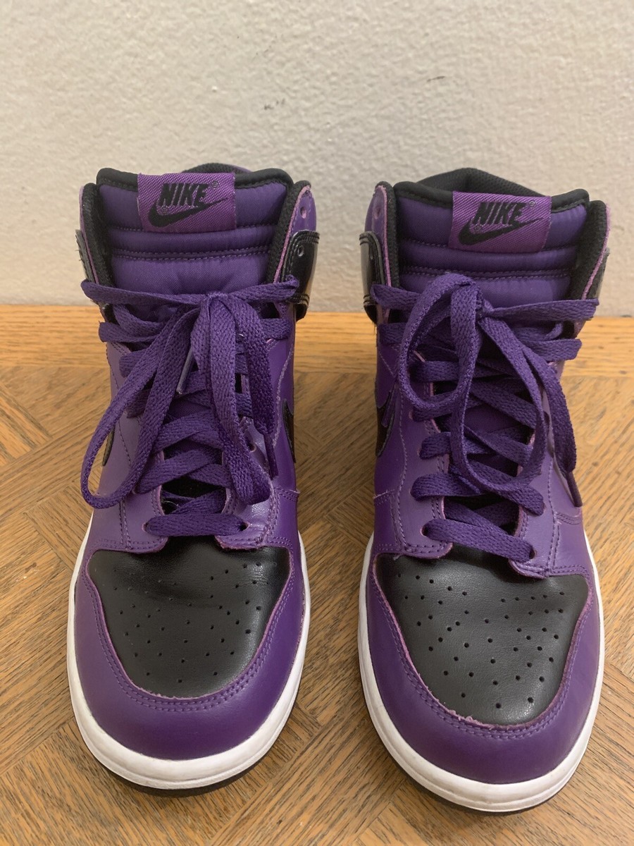 Nike 2010 Dunk High Purple Black White 407922-502 Women's Sz Nike 2010 Dunk High Purple Black White 407922-502 Women's Sz