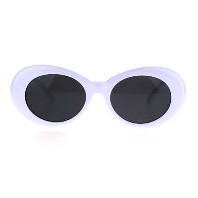 Womens Thick White Plastic Oval Feminine Retro Pop Color  display picture 1