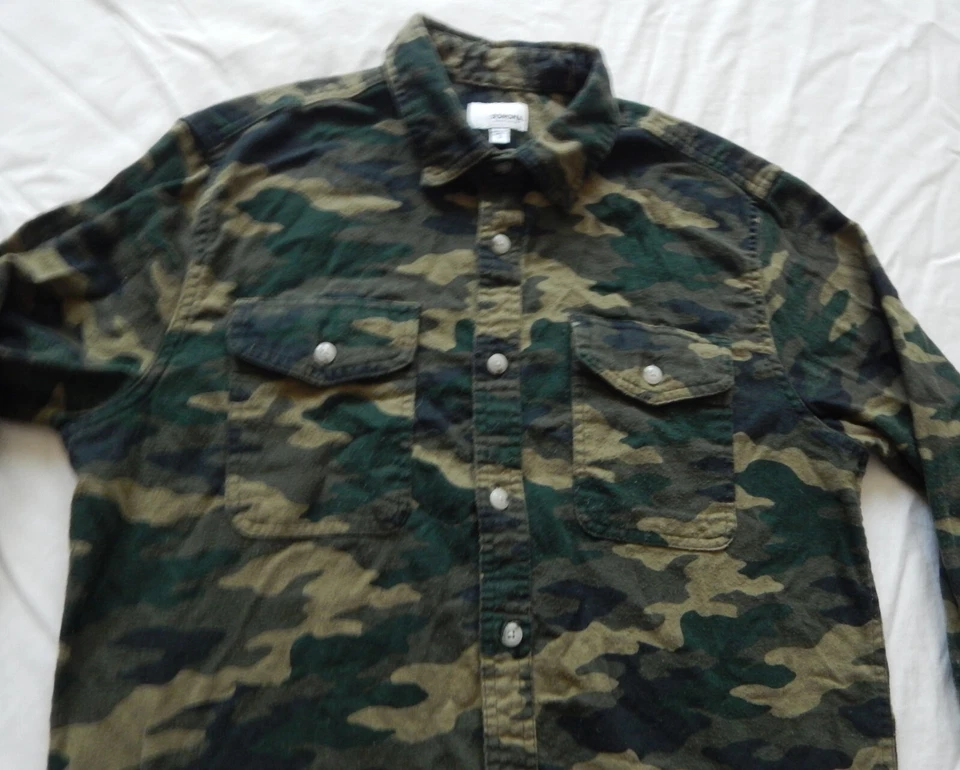 Camo Green Brown Camouflage Long Sleeve Button Down Shirt - Small Mens - Image 3 of 4
