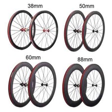 Set ruote 700C bici da strada full carbon profondità 24-88mm larghezza 23mm tubolare clincher 