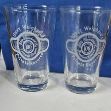 Lot of 2 Henry Weinhard's Private Reserve Frosted Logo 16oz 5 7/8" Tall
