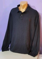 Long sleeve Polo shirt  Ralph Lauren XXL Pima soft touch Gray with red logo 