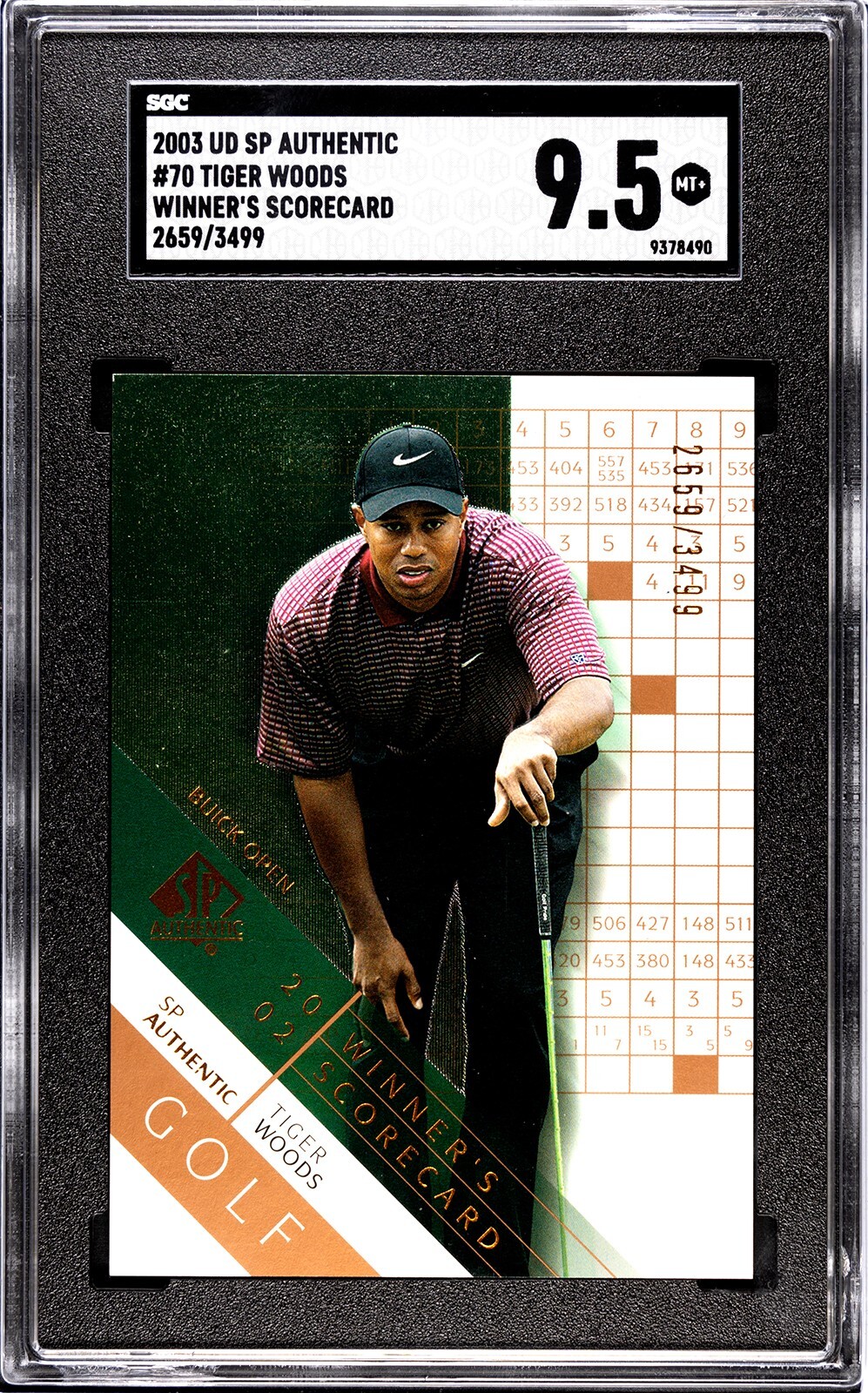 2003 SP authentic winners scorecard Tiger Woods SGC 9.5 2659/3499. 70 ...