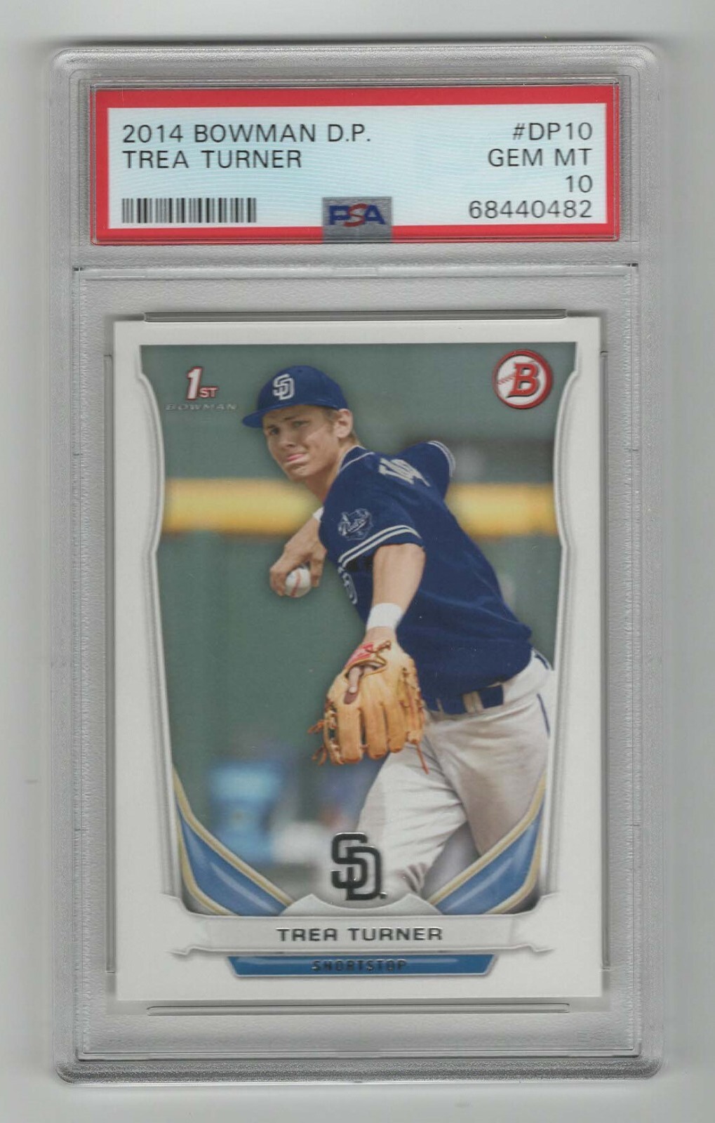 2014 Bowman Draft Picks * 1st Rookie Card RC * Trea Turner * #DP10 * PSA 10