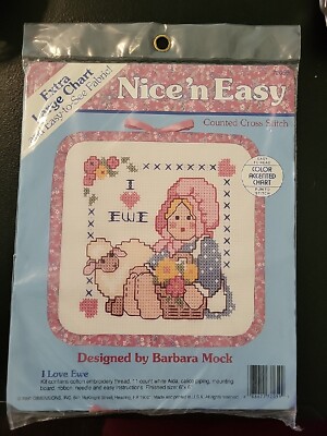 Nice 'n Easy counted cross stitch I Love Ewe NEW kit